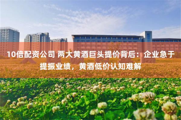 10倍配资公司 两大黄酒巨头提价背后：企业急于提振业绩，黄酒低价认知难解