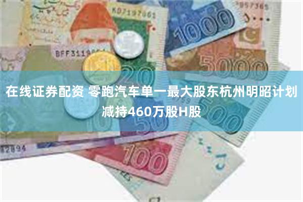 在线证券配资 零跑汽车单一最大股东杭州明昭计划减持460万股H股